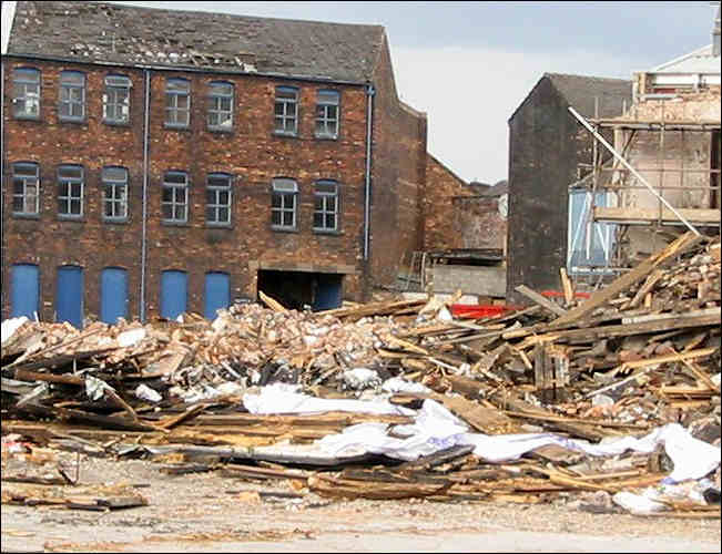 Demolition of the Beswick Factory, Gold Street, Longton in 2003
