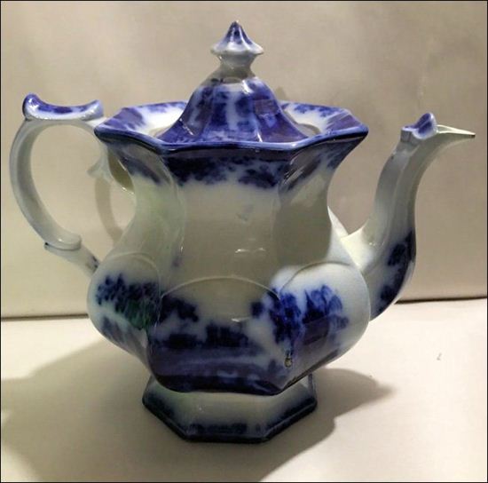 Teapot in the Chusan pattern 