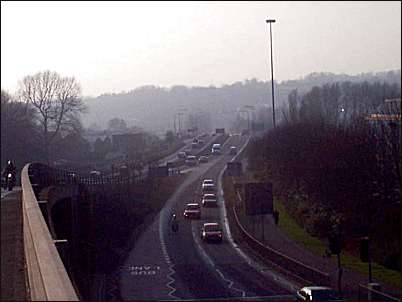 Etruria Road - looking towards the Fowlea Valley and the A500 road.