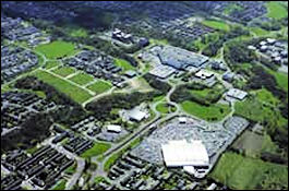 Aerial view of the New Town at Skelmersdale in Lancashire