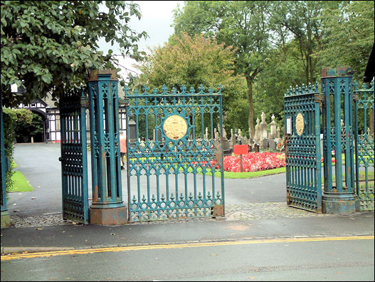 The gates to Longton cemetery 