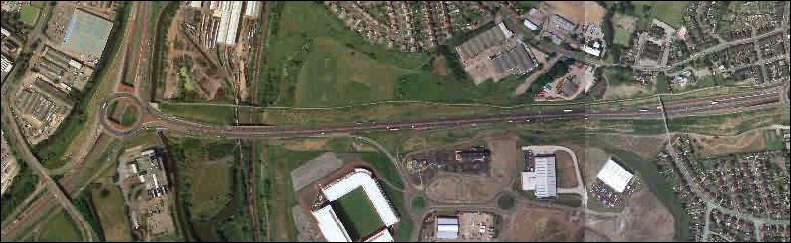 A50 from junction with the A500 'Queensway' to the roundabout in Heron Cross.