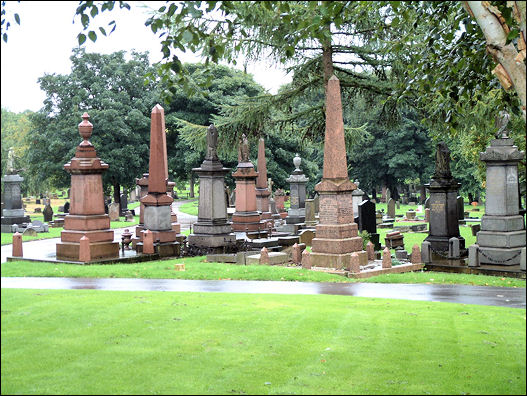 Graves in the 1st class Church of England area of the cemetery