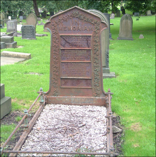 unusual cast iron gravestone in the non-conformist area of the cemetery