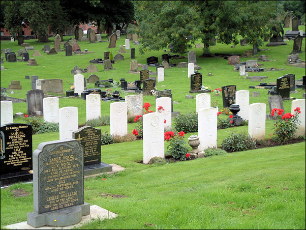 War memorial grave stones at Hanley Cemetery