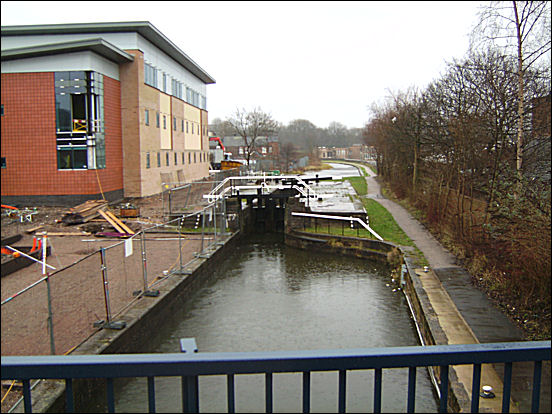 Caldon Canal at Stoke Road - looking towards Hanley Park