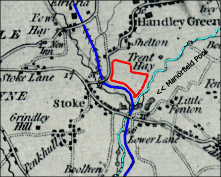 Yates 1775 map showing the Manorfield pool