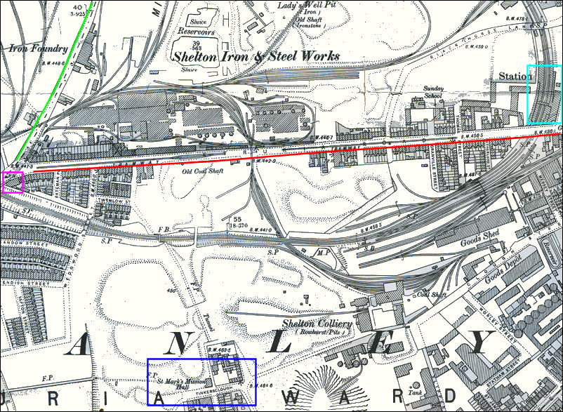 the Loop Line from Hanley to Shelton Works at Cobridge Road - 1898