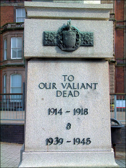 The inscription at the cenotaph at Hanley