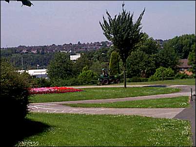The view of the park on entering from the Etruria Vale Road / Dundee Road entrance. 
