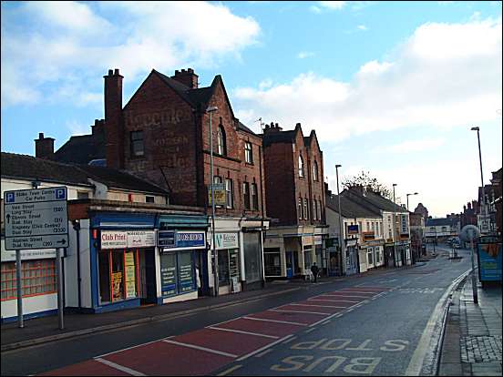 View at the bottom of Hartshill Road - at the bottom is Church Street, Stoke