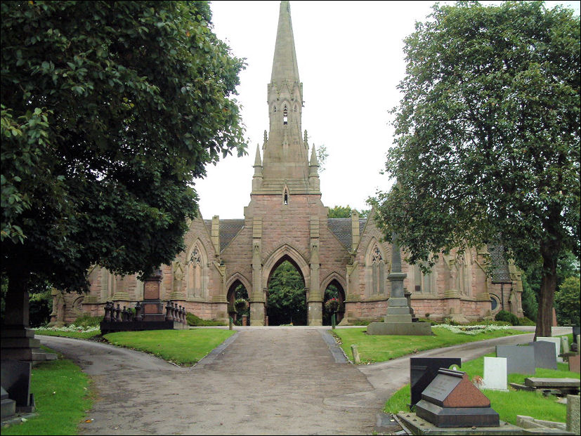 the imposing chapels of Hanley cemetery