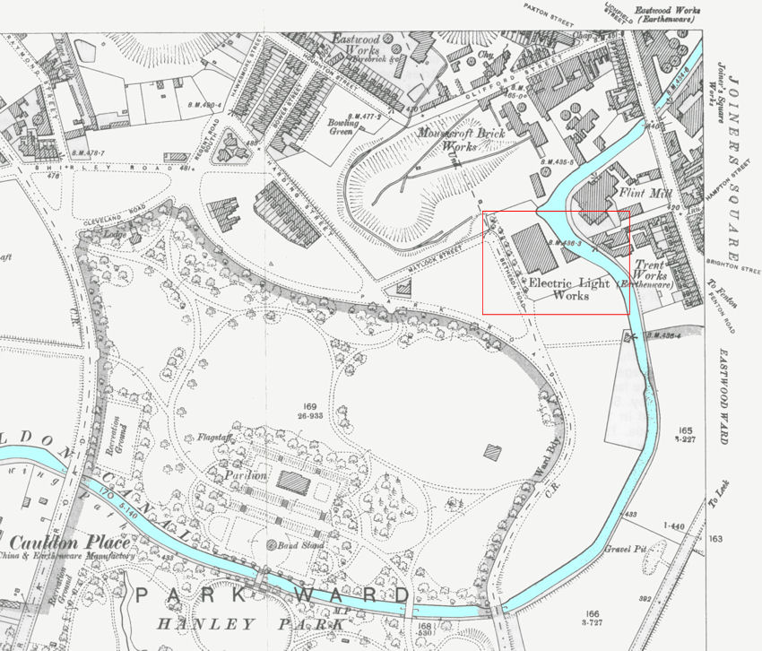 top right corner of this 1898 map the canal enters Westwood and passes under Lichfield Street