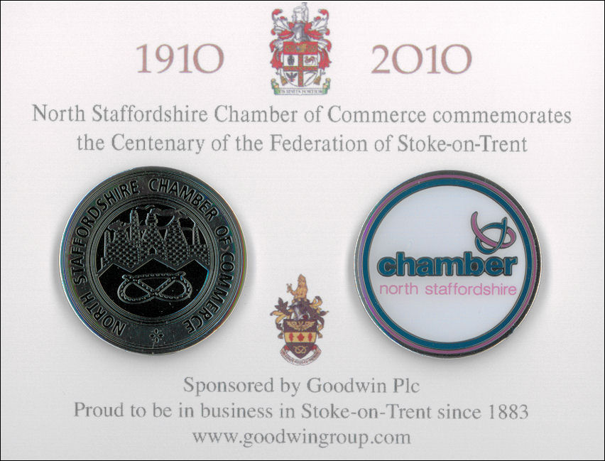 North Staffordshire Chamber of Commerce commemorates the Centenary of the Federation of Stoke-on-Trent 