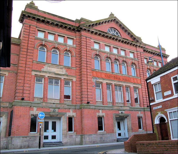 'Victoria Hall, a noble building which is the venue of the leading musical and political fixtures held in the Potteries'