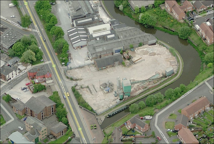 the remains of the mill off Lichfield Street and next to the Caldon Canal