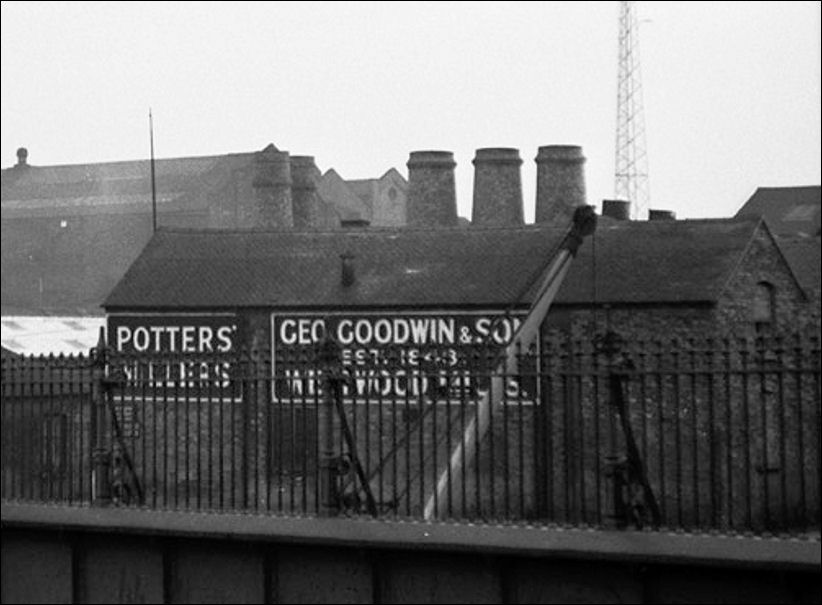 Geo. Goodwin & Son - behind the mill can be seen the bottle kilns of the Trent Pottery, established in 1867 by Livesley & Davis