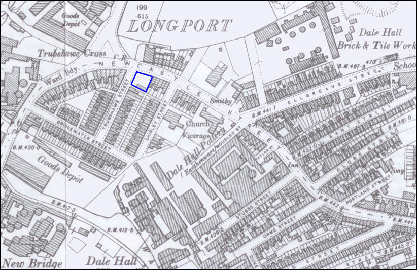 1898 map showing the location of Thomas Sale's Copperage