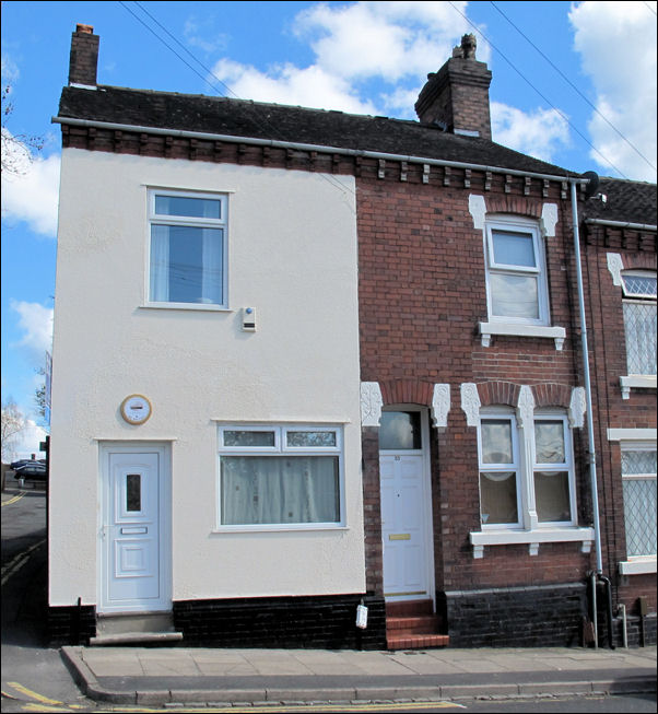 Well Street, Hanley, Stoke-on-Trent - Edward Smith was born on 27 January 1850 in this end terrace house
