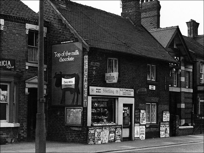 the old Toll Gate - in this photo:  H & D Tomkinson, Newsagent 