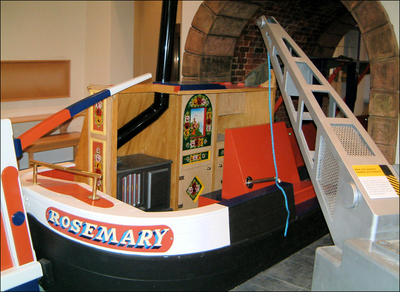 mockup of a canal barge