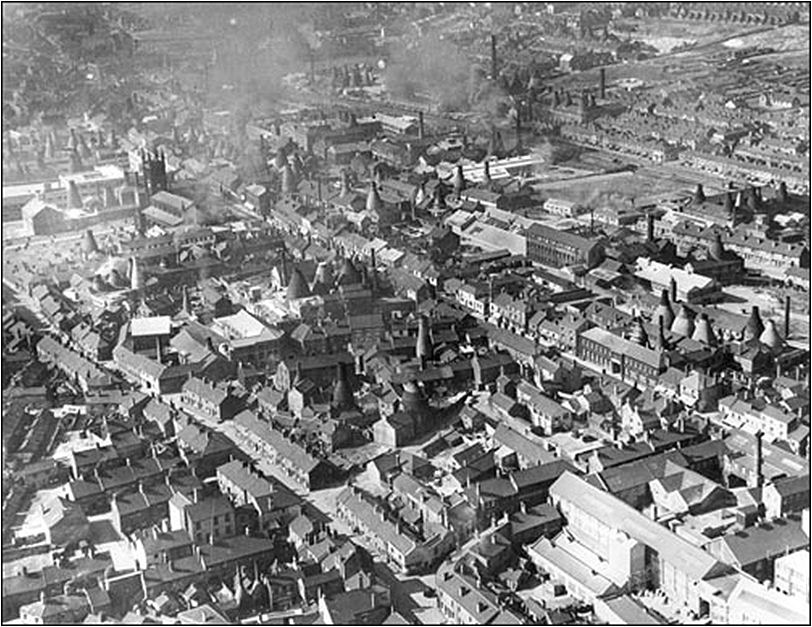 Longton in the 1930-40's - St. James is at the left of the photo