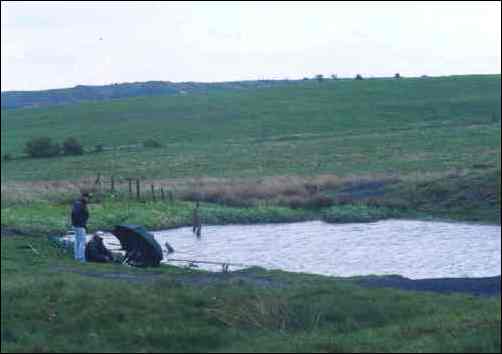 Fishing at 'Tiddlers Pool' on the Berry Hill fields.
