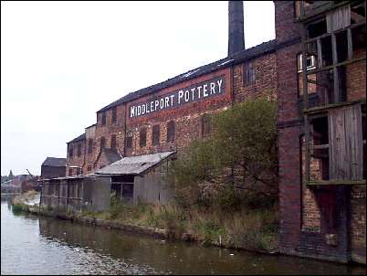 Middleport pottery from the rear - many pottery factories were build alongside the canal.