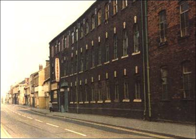 the view down Uttoxeter Road -  on the right the Florence Works