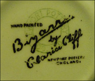 an early Bizarre Ware mark - over stamped the Newport Pottery Co. Ltd. mark