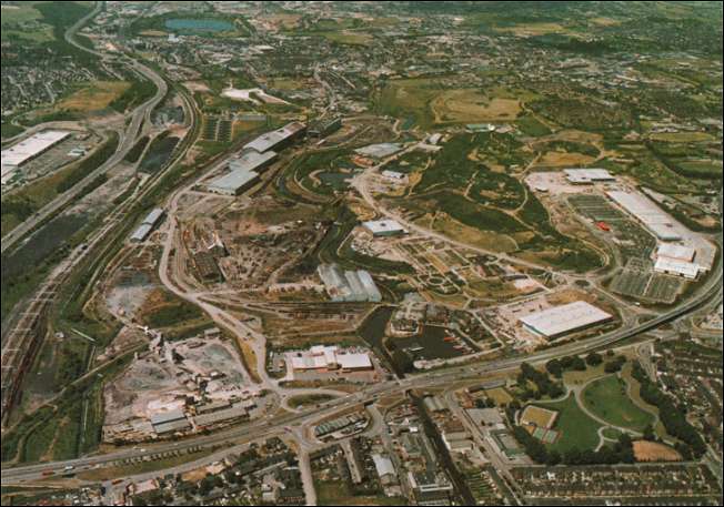Aerial photograph clearly showing the National Garden Festival site