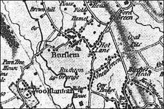 Burslem from W. Yates' A Map of the County of Stafford, 1775