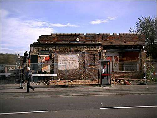 Demolition of the old Co-op shop at the corner of Whitehouse Road and Leek Road