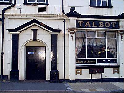 The entrance to the Talbot Hotel at the bottom of Trade Street..