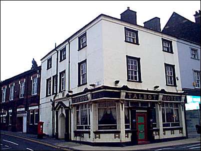 The Talbot Hotel at the junction of Trade Street and Church Street.