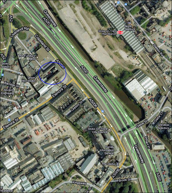 Copeland Street, Stoke - Google map 2010