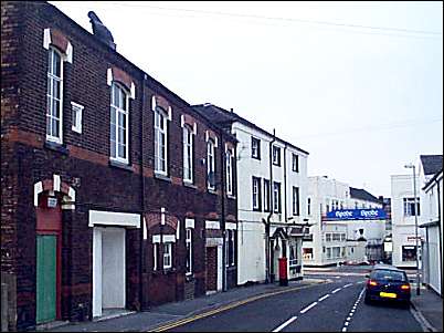 Looking down Trade Street from Hill Street to the entrance of the Spode works