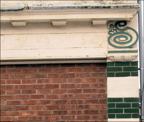 detail on the frontage of the beer house 