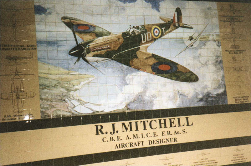 Mural in Longton Shopping Centre - celebrating Mitchell and his Spitfire Mural in Longton Shopping Centre - celebrating Mitchell and his Spitfire 