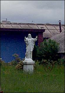 Statue of Christ in the rear grounds of St. Peters