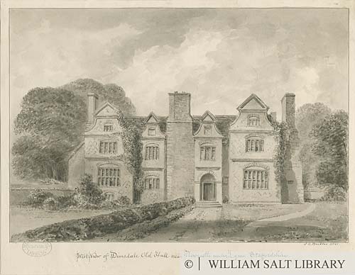 'West View of Dimsdale Old Hall near Newcastle under Lyme, Staffordshire,' 