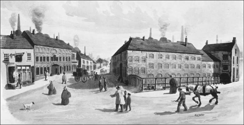 Stoke-upon-Trent c.1819 - The view is along Church Street, London Road to the right