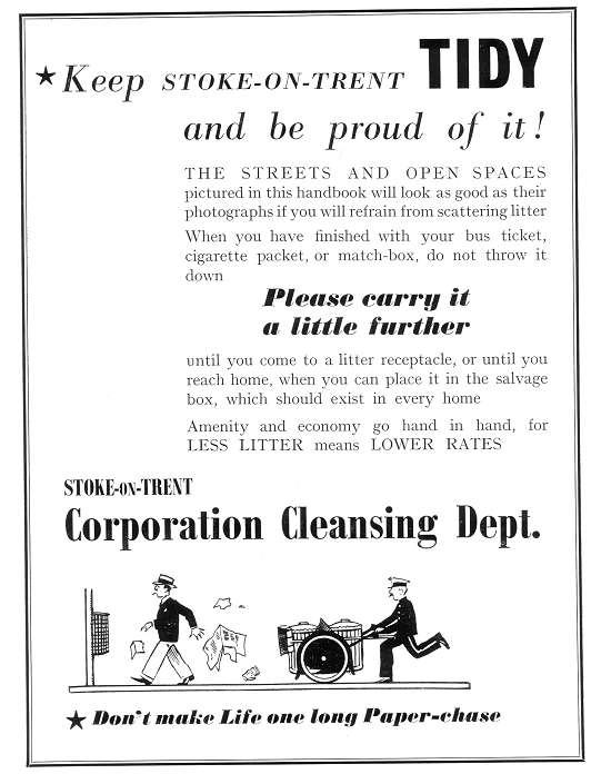 Stoke-on-Trent Corporation Cleansing Dept. - 1957 advert