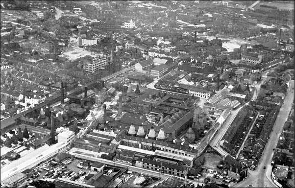 Aerial photo of Stoke town centre c.1957