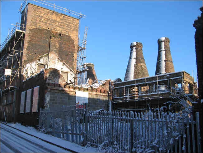 Preserved bottle kilns of the Enson Works, Chelson Street (off Uttoxeter Road)
