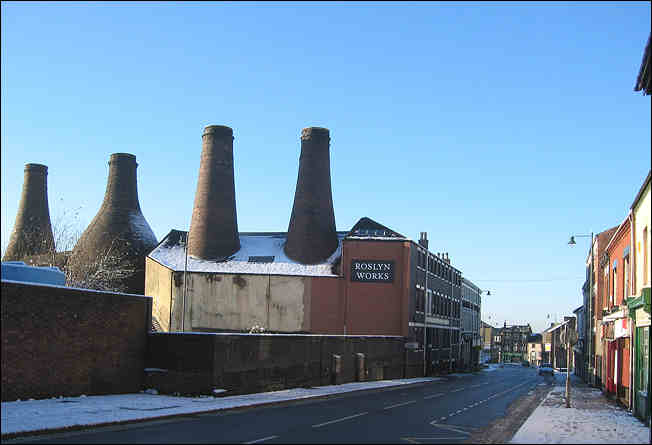 Roslyn Works, Uttoxeter Road, Looking towards Longton