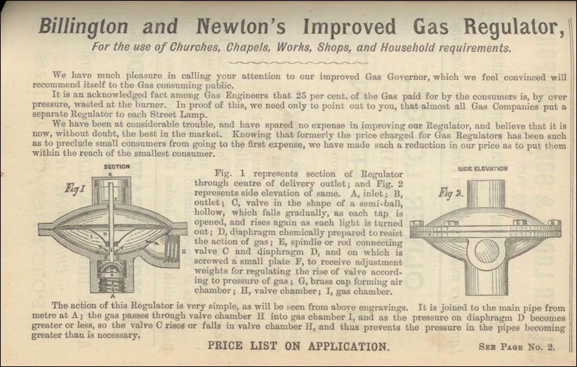 Billington and  Newton's Improved Gas Regulator
