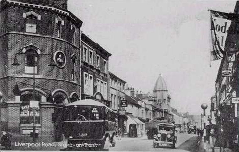 Postcard of Liverpool Road, Stoke - once a busy commercial centre