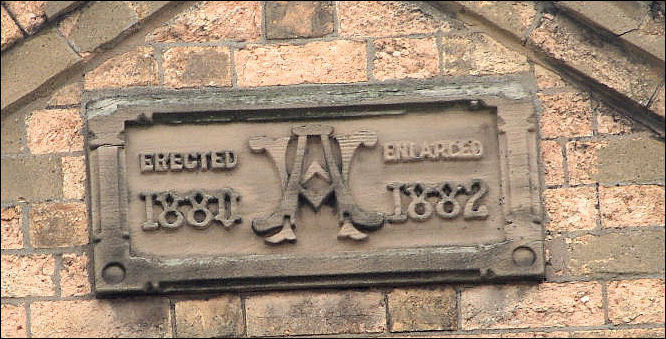 Erected 1880    AW    Enlarged 1882 