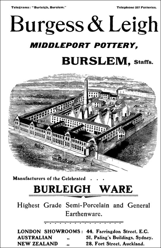 Burgess & Leigh, Middleport Pottery, Burslem